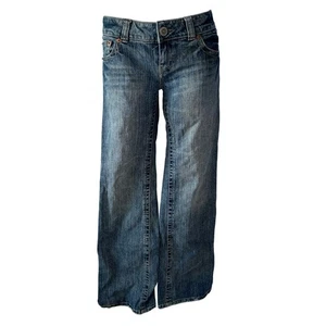 Vtg Y2k American Eagle Ultra Low Rise Flare Bell Bottom Jeans Womens Size 6 Long - Picture 1 of 5