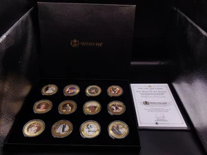 Rare Limited To 999 Queen Elizabeth II Coin Set 12 £5 Coins Photographic 24ct PL - Picture 1 of 15