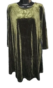 Agnes & Dora Women’s Velvet Dress 3/4 Sleeve Swing Tunic Dark Green Size 3XL - Picture 1 of 8