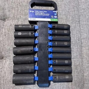 Kobalt 16 PC Deep Impact Socket Set, 1/2" Drive 6 Points - Foto 1 di 3