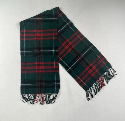 Bufanda a cuadros de lana nueva 100 % pura roja y verde de colección Clanes de Escocia Foto 1 de 4