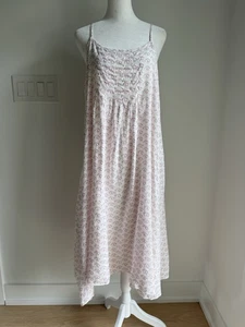 CP SHADES Midikleid Lia Leinen/Baumwolle/Seide weiß rosa Muster Gr. Small - Bild 1 von 9