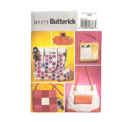 Butterick Sewing Pattern B5475 Totes Bags Various Styles Wrist Wallet Uncut - Image 1 of 3