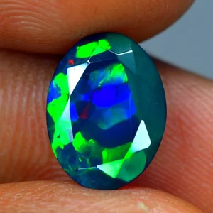 1.86Ct Word 3D Broad Flash Pattern Natural Welo Black Opal Gemstone - Picture 1 of 1