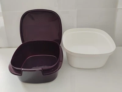 Tupperware Sieb Servierer mit Siebeinsatz Küchen Chef C37 Violett/Weiß NEU&OVP - Bild 1 von 3