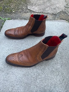 Premium Mens Shoes JEFFERY WEST LEMMY CHELSEA BROGUES Boots UK 7.5 LARGE FIT - Picture 1 of 19