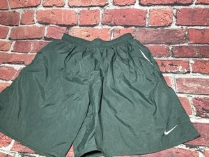 Vtg Nike Swoosh Green Nylon Gym Shorts Swim Running Jogging Liner Mens Size XL - Picture 1 of 7