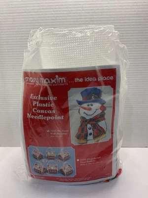 MARY MAXIM PLASTIC CANVAS NEEDLEPOINT "MR. FROST" WALL HANGING COMPLETE KIT#7325 - Image 1 of 4