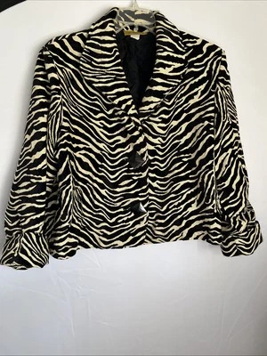 Chaqueta vintage pintada de pony para mujer XL con estampado de cebra hecha en EE. UU. EC Foto 1 de 4