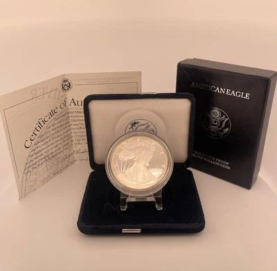 1994 P 1 oz American Silver Eagle Proof Coin With Box and COA 1/3 - Image 1 of 3
