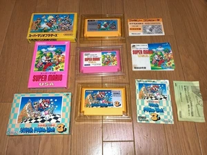 Super Mario Bros USA+1+3 Great 3 titles Boxed Nintendo Famicom FC A Japan import - Picture 1 of 16
