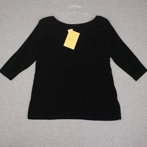 Citiknits Women's P1X Black Pullover Liquid Knit Top Acetate Spandex NEW w/ Tag - Picture 1 of 12