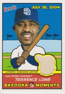 Terrence Long 2005 Topps Bazooka GAME USED Card "Bazooka Moments" PADRES - Imagen 1 de 1