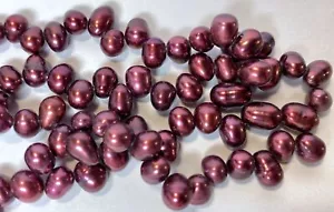 Baya cultivada de agua dulce 7x6 mm-10x7 mm perlas perforadas con tapa de arroz 1 hilo * - Imagen 1 de 3