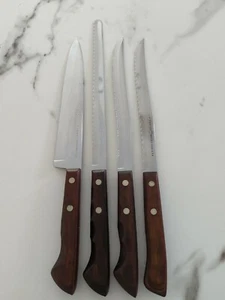 4 Stück Ekco Flint Edelstahl Vanadium USA Messerset - Bild 1 von 6