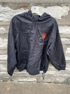 Vintage 90s Coca Cola Get Caught Red Handed Light Windbreaker Black Hoodie L/XL - Picture 1 of 7