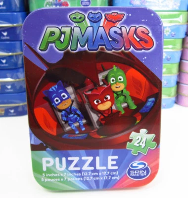 PJ Masks Mini Puzzle w/ 24 Pieces & Collectible Tin, 5" x 7" Complete Size - Image 1 of 4