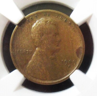 1909-S Lincoln Cent V.D.B. NGC F-15 BN. Key Date - Image 1 of 4