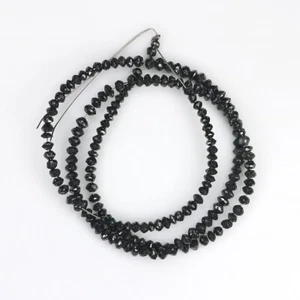 13.20 CT Natural Loose Bead Cut Diamond 1.90 MM Black Color Bead Diamond LQ1689 - Picture 1 of 7