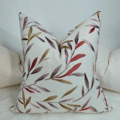 John Lewis Fabric Langley Cushion Cover 18”x18” Elegant Embroidered  in Rosehip - Image 1 of 4