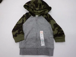 BOYS 12 MONTHS JUMPING BEANS GRAY GREEN CAMO ZIP HOODED FLEECE JACKET NEW #21987 - Picture 1 of 1