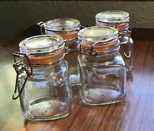 Lot of 4 - Glass Clamp Jars 3.4oz - New! - Picture 1 of 6