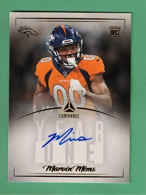 2023 PANINI LUMINANCE MARVIM MIMS AUTO YEAR ONE ROOKIE RC BRONCOS - Image 1 of 2