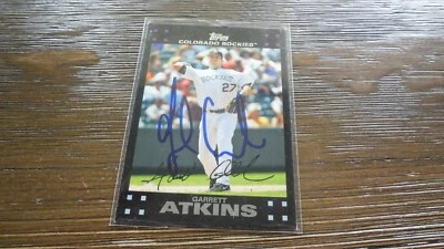 Tarjeta de béisbol autografiada Topps Garrett Atkins 2007 Foto 1 de 2