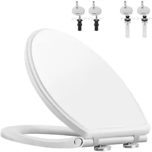 Premium verlängerter WC-Sitz mit Bezug (oval) leise schließen, mit einem Klick schnell R - Bild 1 von 6