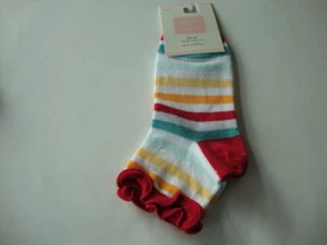 Janie and Jack BY THE SEASHORE Multi-Color Strip Socks Size Girl 6 - 8 NWT - Picture 1 of 6