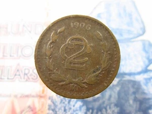 Mexico 2 Centavos 1906 Mo Mexicanos World Coin h6986 - Picture 1 of 2
