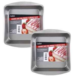 2 Square Cake Pans Non Stick Pan 7.6x7.6x2”-Even Cooking Cooking Concepts - Picture 1 of 7