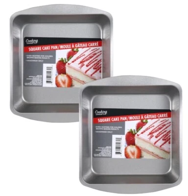 2 Square Cake Pans Non Stick Pan 7.6x7.6x2”-Even Cooking Cooking Concepts - Image 1 of 4