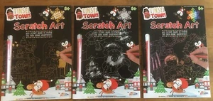 Grafix Tinsel Town Christmas Scratch Art Choose 1 of 3 Designs Stocking Filler - Picture 1 of 4