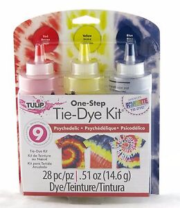 Psychedelic One Step Tie Dye Kit Tulip NEW red yellow blue craft activity party