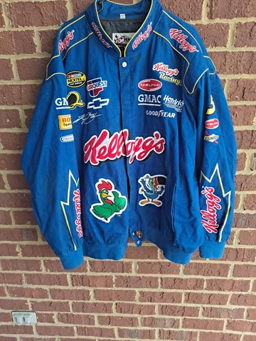 Vintage NASCAR Kyle Busch Kellogg's Racing Jacket Chase Aut. 4XL Tony Tiger Cover