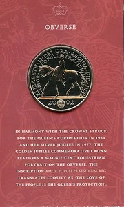 UK 2002 Brilliant Uncirculated £5 Coin Golden Jubilee Commemorative - Picture 1 of 2