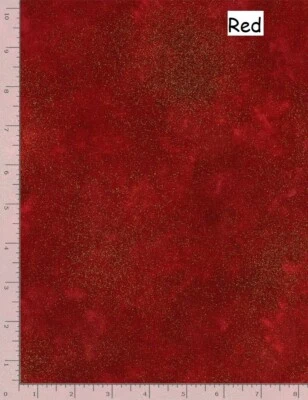 Shimmer Metllic Cotton Quilt fabric Timeless Treasures Gold on Red 2-1/6 yds - Image 1 of 4