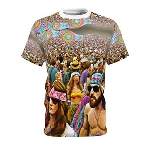 Hippy Tee Shirt Anti Facial Recognition AI Invisibility Adversarial Pattern  - Picture 1 of 8
