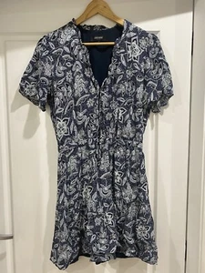 Blue Grey Paisley Dress | Oxford | Women’s 8 | Pre-owned - Picture 1 of 4