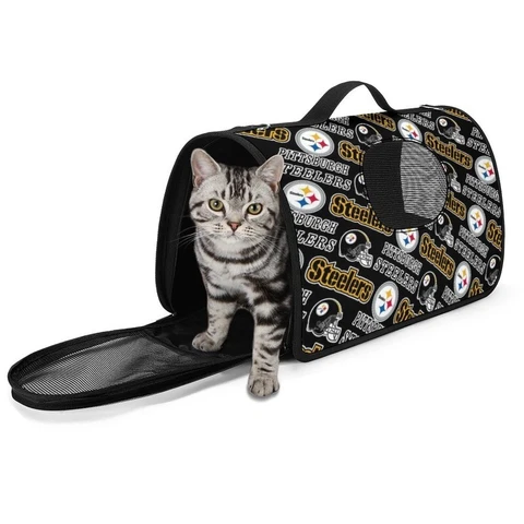 Pittsburgh Steelers Pet Handbag Portable Travel Pet Bags with Shoulder Strap Cover