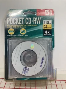 MEMOREX Pocket CD-RW 1 Pack Of 5 210 Mb 24 Min Missing 1 B28 - Picture 1 of 3