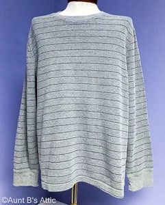 Koszula męska Faded Glory Waffle Dzianina Szara Paski Sweter z długim rękawem Top 2XL - Zdjęcie 1 z 7