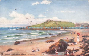 R712760 St. Ives. Porthmeor Beach and Island. Tuck. Oilette. 7025. 1913 - Picture 1 of 4