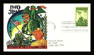 929 3c Stamp (1945) U S MARINES ON MOUNT SURIBACHI FDC FROM L. W. STAEHLE - Picture 1 of 1
