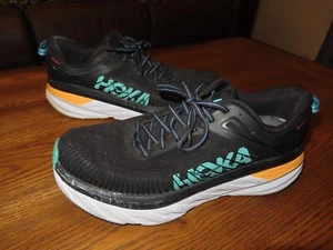 Hoka One One Bondi 7 Black Atlantis 1110518-BATL Running Shoes - Men's Size 10.5 - Picture 1 of 9