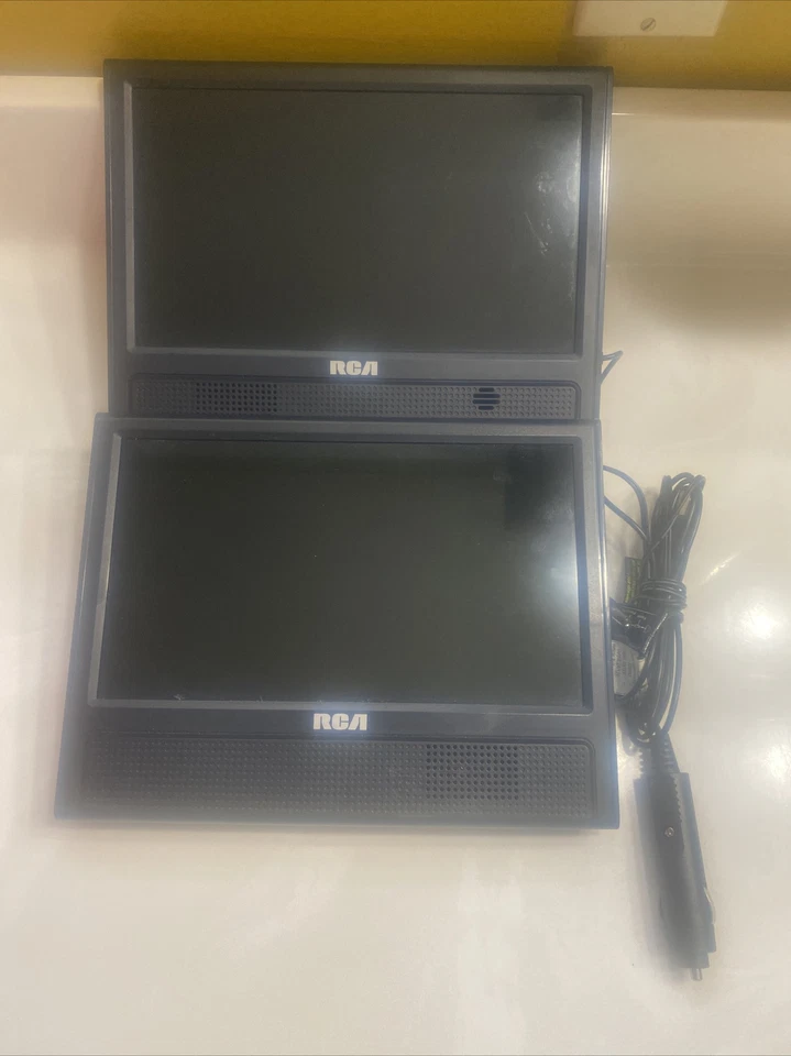 RCA Dual 7" Screen Mobile Portable DVD Players, Cable & Straps - Image 1 of 1
