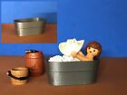 ONE WESTERN CUSTOM WESTERN SILVER TUB ACCESSORIES AND PLAYMOBIL FIGURE NOT...