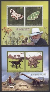 Lollini U50 BUTTERFLIES - Prehistoric Animals DINOSAURS - 2 Sheets MNH 2015 - Picture 1 of 1