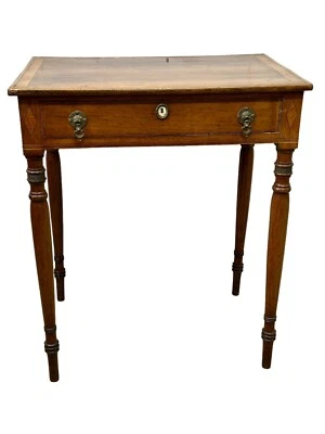 Antiguo soporte de mesa de trabajo de costura con incrustaciones eduardiano de palo de rosa de los años 1870 Foto 1 de 4